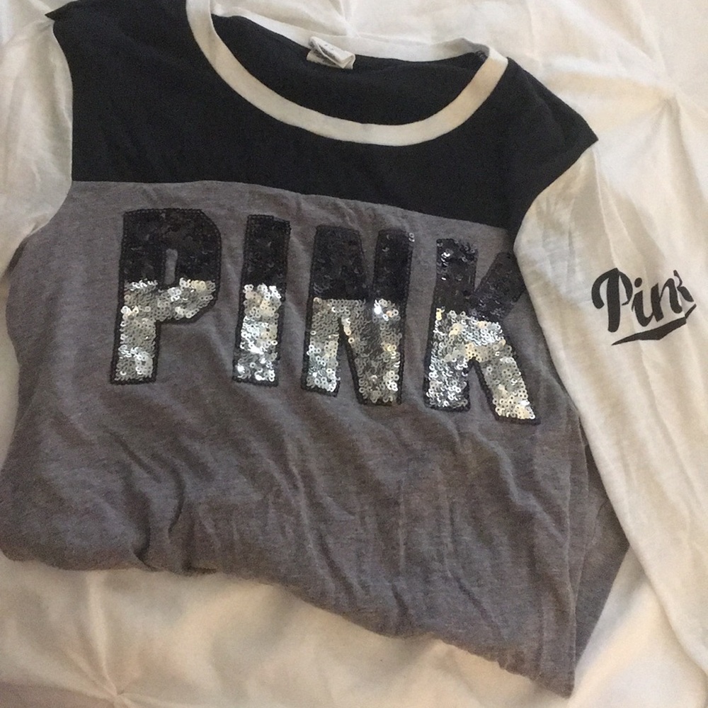 Pink Victoria Secret Baseball Tee